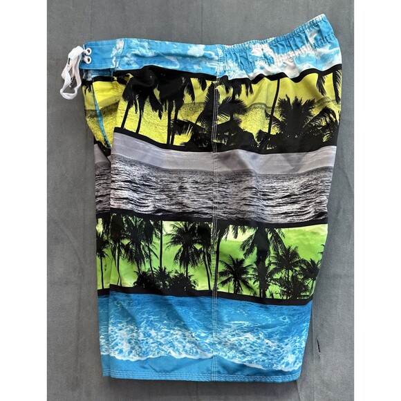 Joe Boxer Hawaiian Swim Board Shorts Trunks Y2K Mens Large Tropical Lined Summer - Picture 4 of 11